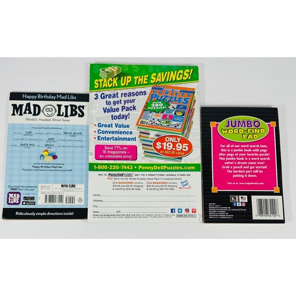 Puzzle Magazines Word Seek Word Find Crossword Logic Sudoku Mad Libs Variety & M - Picture 7 of 7